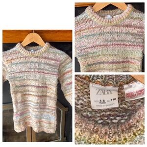 Zara size 4-5 girls sweater  dress Multicolor Knit Kids cute